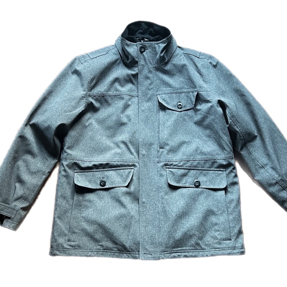 LL Bean Tek 3-in-1 All Season Parka Jacket Waterproof Coat RN71314 Grey Mens XL